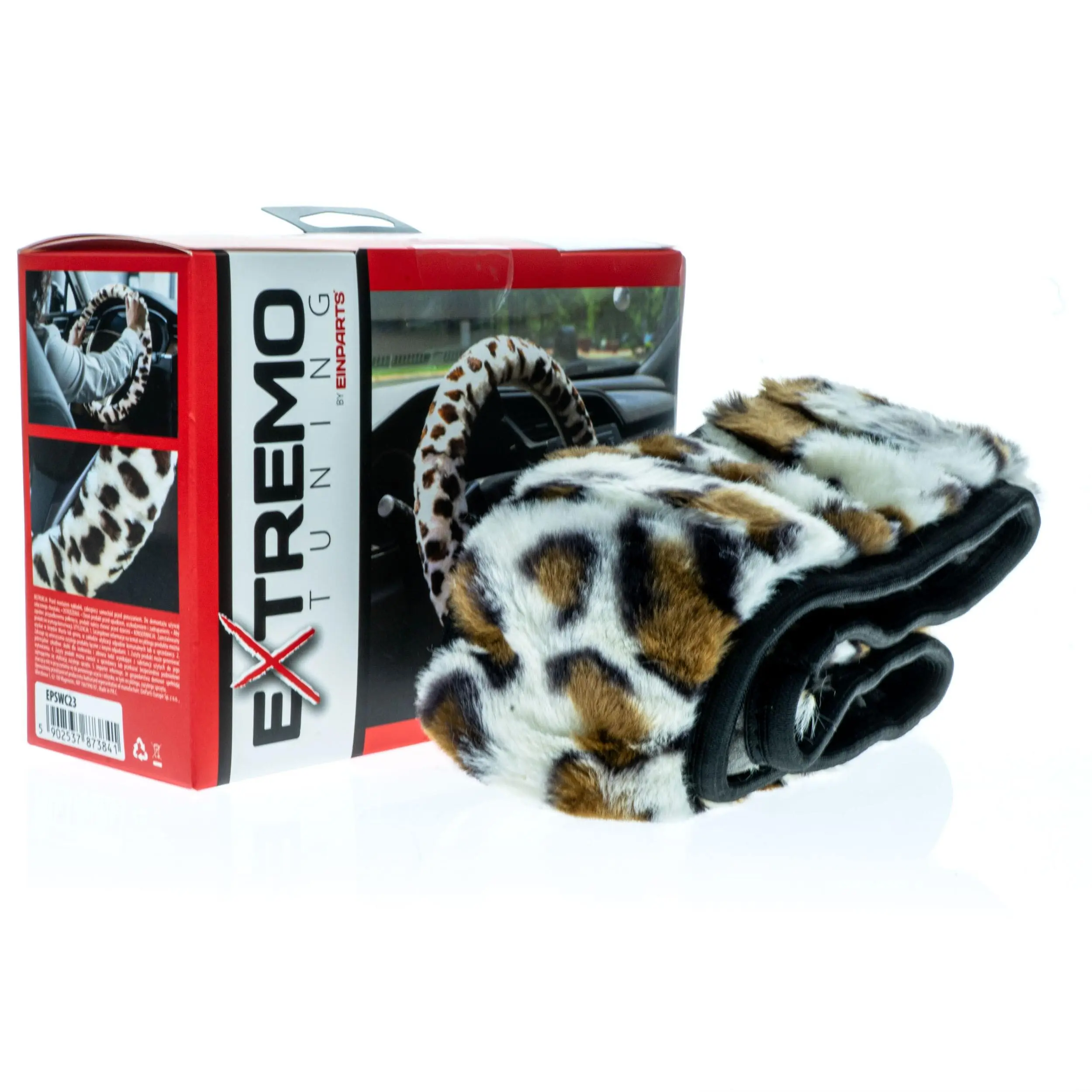 EPSWC23 Potah na volant – Leopardí vzor – Velikost 37–39 cm