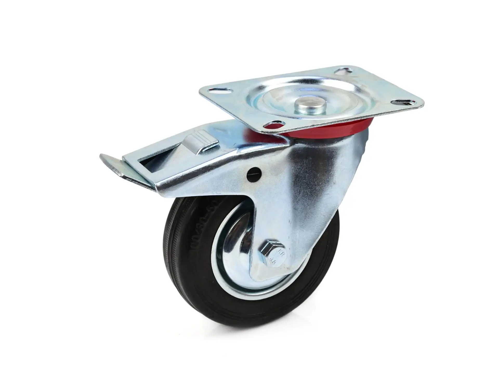 Otočné kolečko s brzdou 125 mm ocel/guma