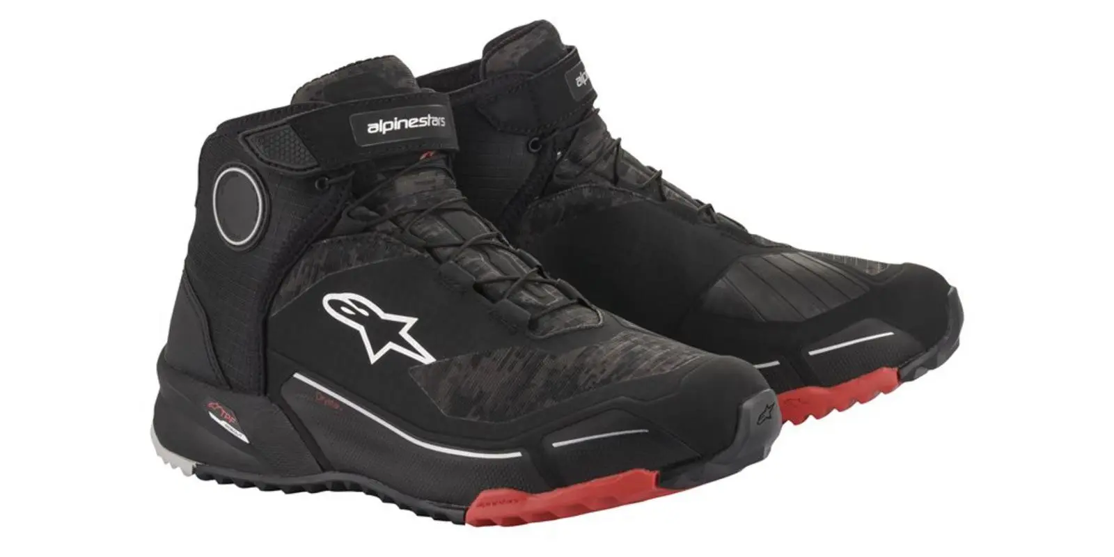 Alpinestars CR-X Drystar černo-maskáčovo-červené boty na motorku