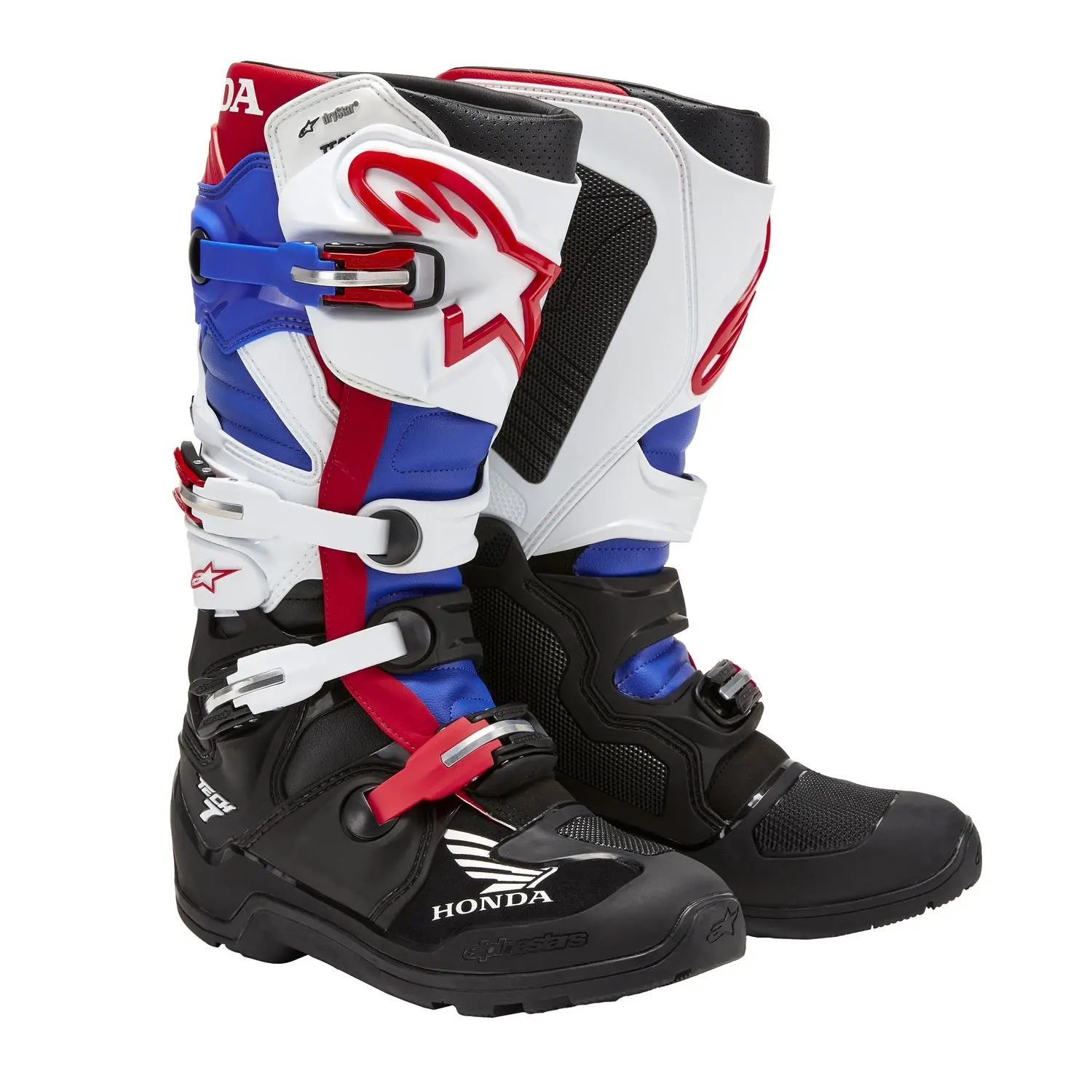 Boty TECH 7 ENDURO DRYSTAR (černá/bílá/modrá/červená, vel. 39)