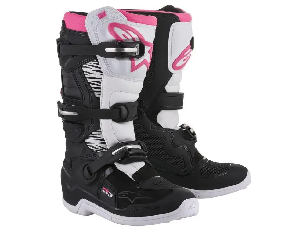 Alpinestars Stella Tech 3 černo-bílo-růžové dámské boty na motorku