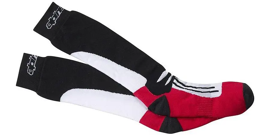 Ponožky RACING ROAD COOLMAX® (černá/bílá/červená, vel. S/M)