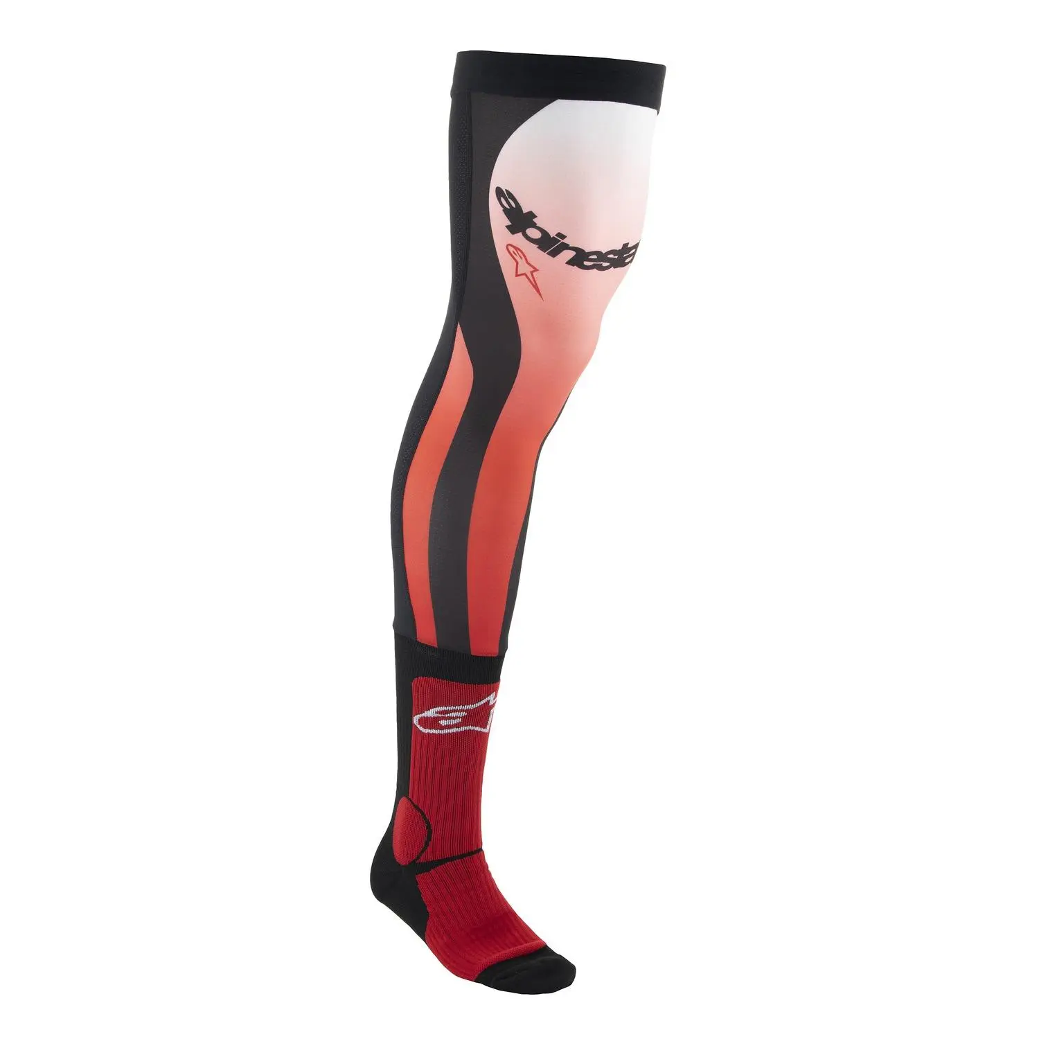 Alpinestars Knee Brace červeno fluo-bílo-černé moto ponožky pod ortézy