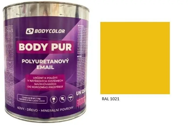 Polyuretanová barva 4:1 polomatná RAL 1021 řepková žlutá, 2,25 l BODY COLOR PRM1349