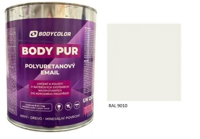 Polyuretanová barva 4:1 polomatná RAL 9010 čistě bílá, 2,25 l BODY COLOR PRM1516