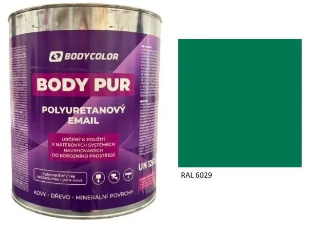 Polyuretanová barva 4:1 polomatná RAL 6029 mátová zelená, 4,5 l BODY COLOR PRM1640