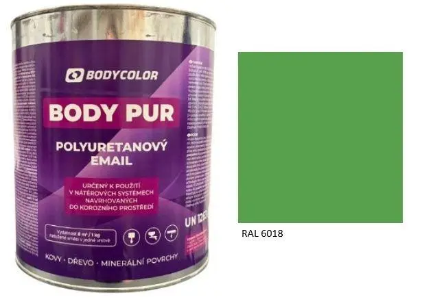Polyuretanová barva 4:1 lesklá RAL 6018 žlutozelená, 2,25 l BODY COLOR PRM300
