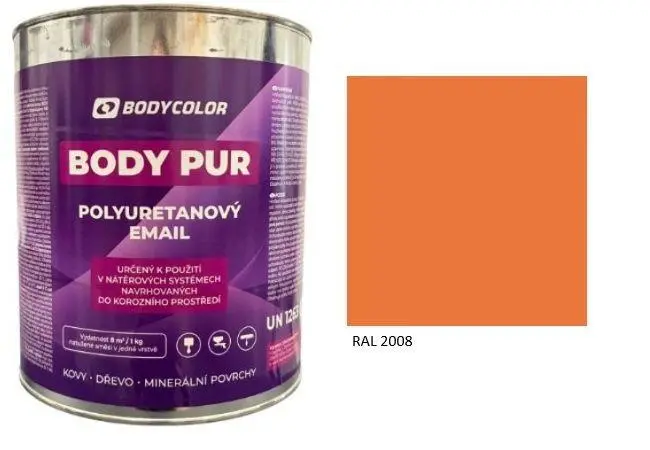 Polyuretanová barva 4:1 matná RAL 2008 jasně červenooranžová, 0,75 l BODY COLOR PRM603
