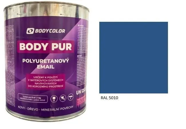 Polyuretanová barva 4:1 matná RAL 5010 enciánová modrá, 0,75 l BODY COLOR PRM648