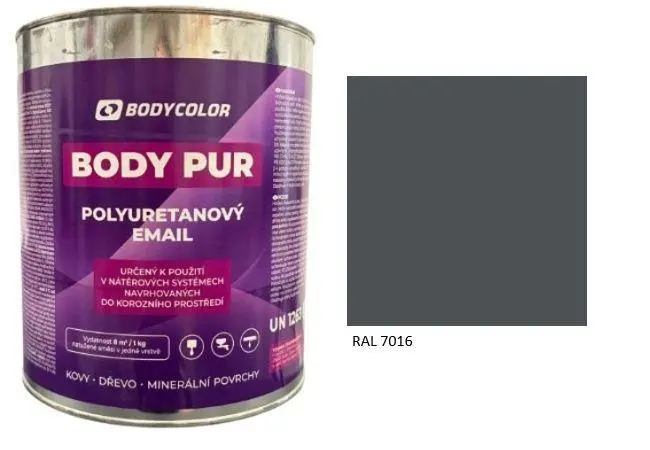 Polyuretanová barva 4:1 matná RAL 7016 antracitově šedá, 0,75 l BODY COLOR PRM709