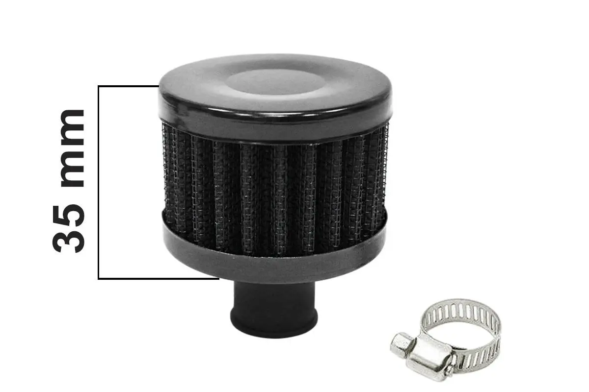Filtr odvětrávání klikové skříně 12 mm, černý