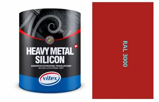 Vitex Heavy Metal Silikon - Alkydová Barva Na Kov Ral 3000 Ohnivo Červená 2,25L