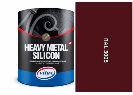 Vitex Heavy Metal Silikon - Alkydová Barva Na Kov Ral 3005 Vínově Červená 2,25L