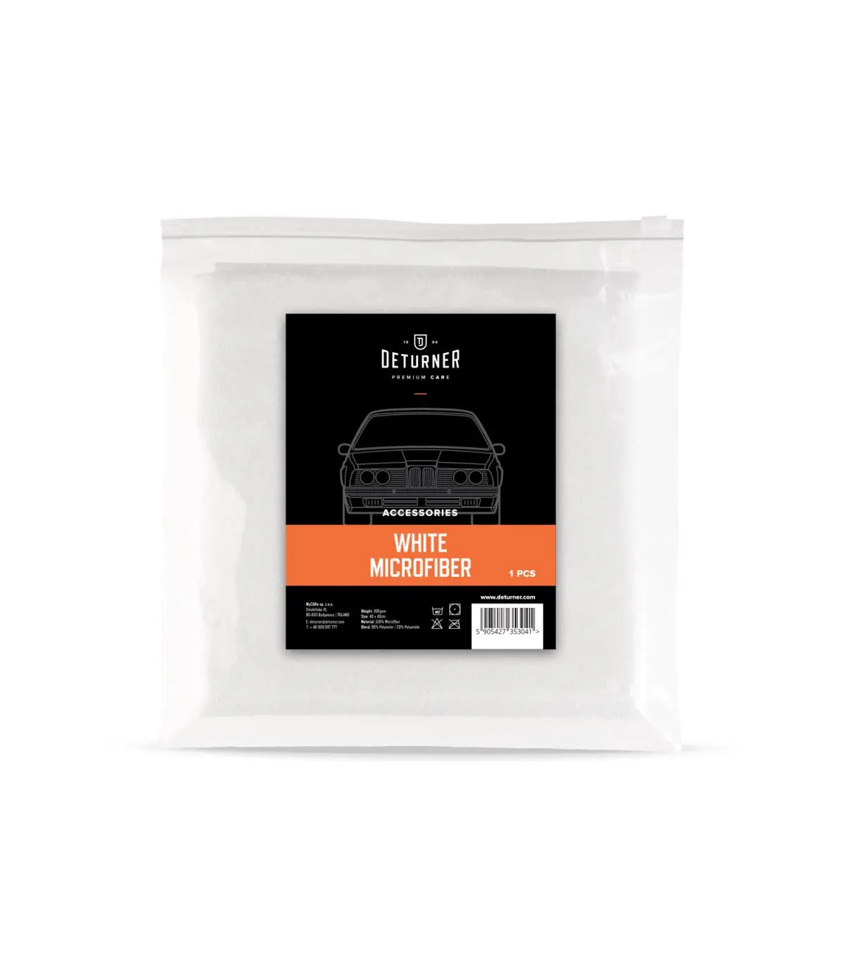Deturner White Microfiber - 300gsm mikrovláknová utěrka (40 x 40cm) WM