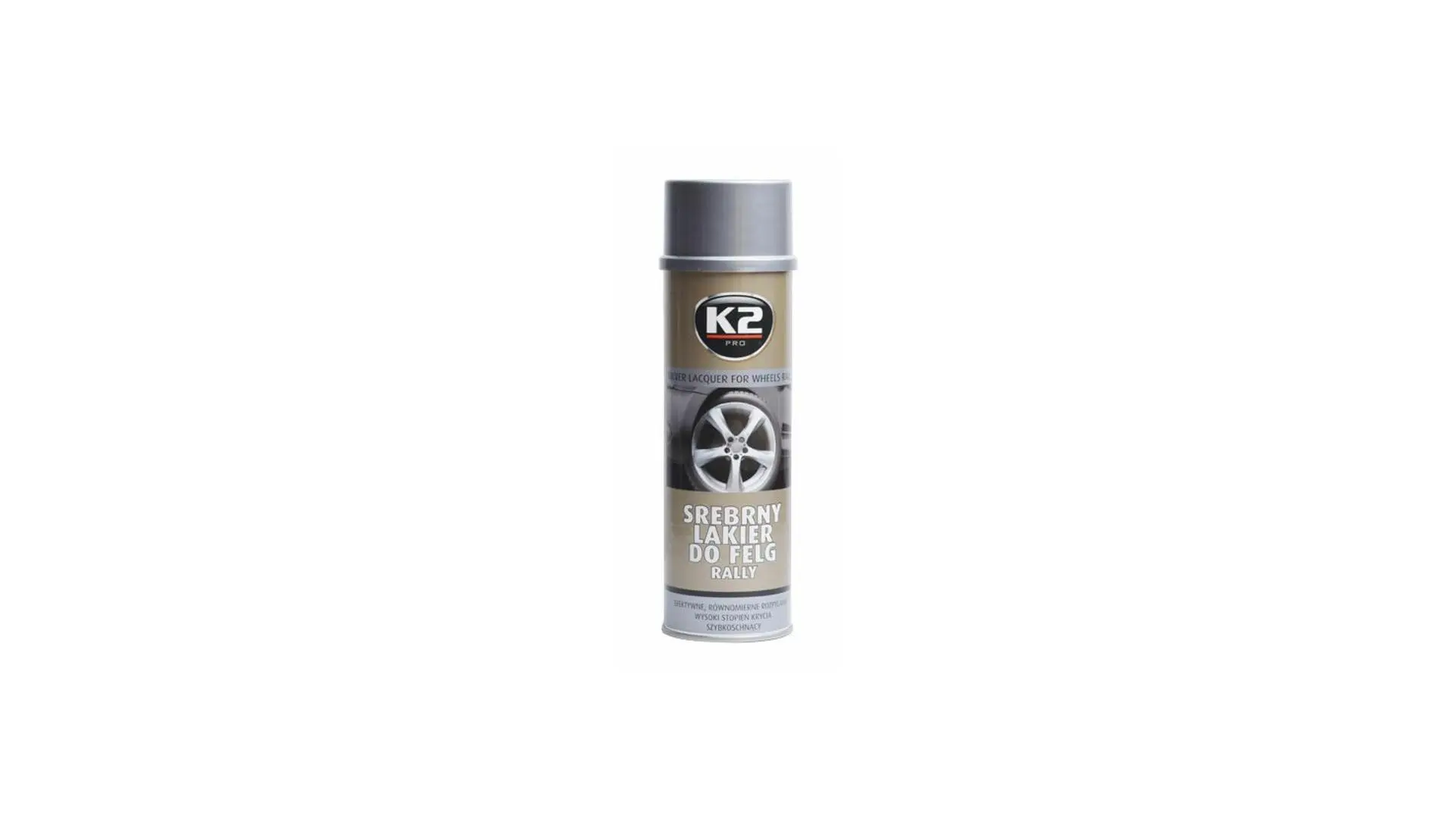 K2 SILVER LACQUER FOR WHEELS RALLY 500 ml - stříbrný lak na kola, amL332