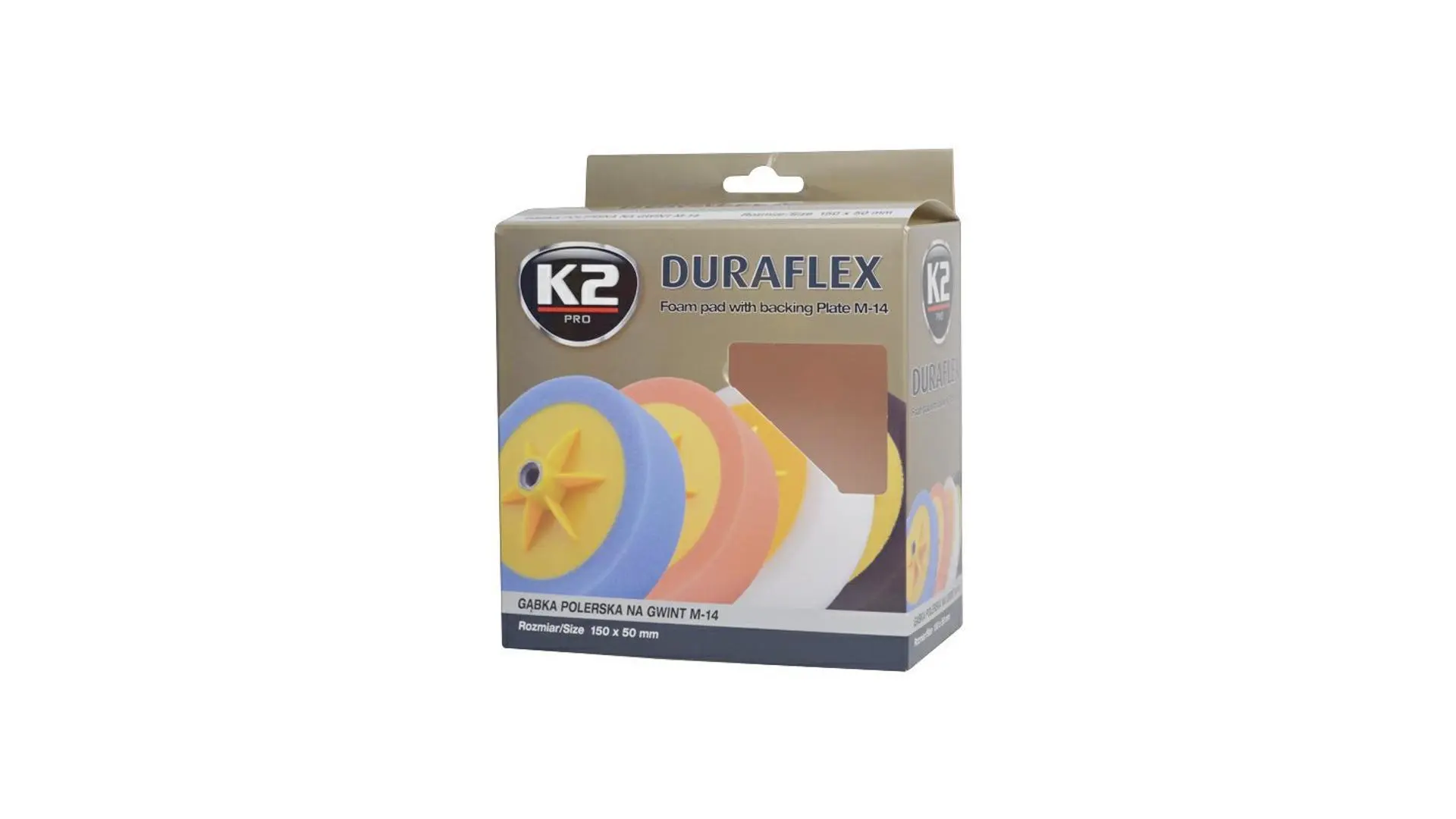 K2 DURAFLEX - Leštící houba na závit M14 - Oranžová