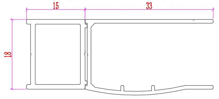 Rozšiřovací profil 15 mm pro sérii Melody D1, Melody D2, Melody B8 a Melody S4