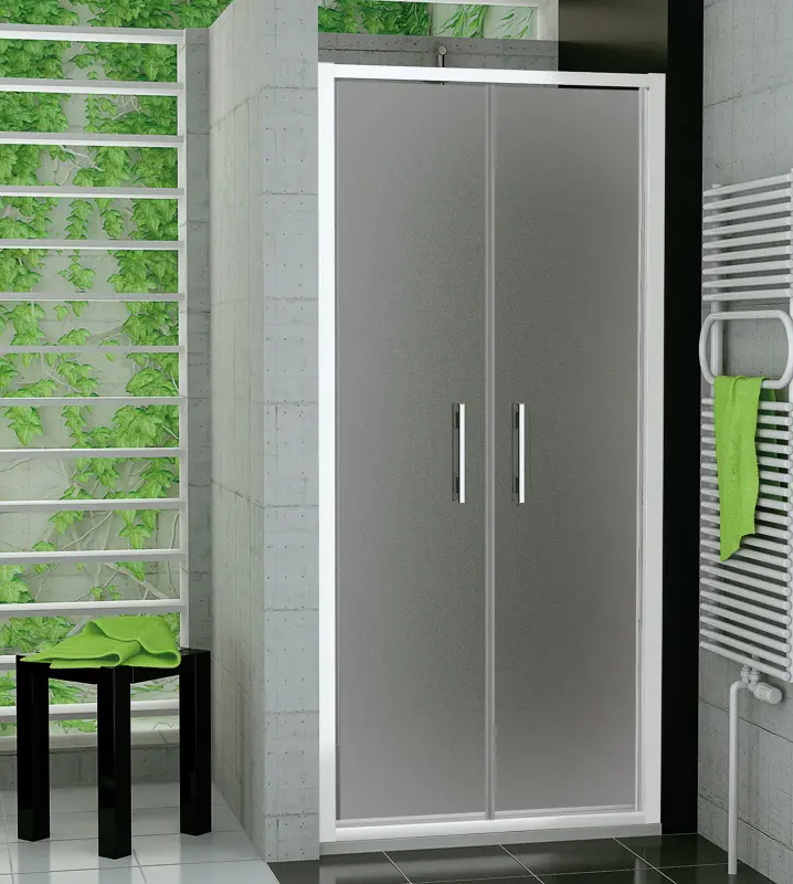 SanSwiss TOPP2 0900 04 22 Dvoukřídlé dveře 90 cm, bílá/durlux