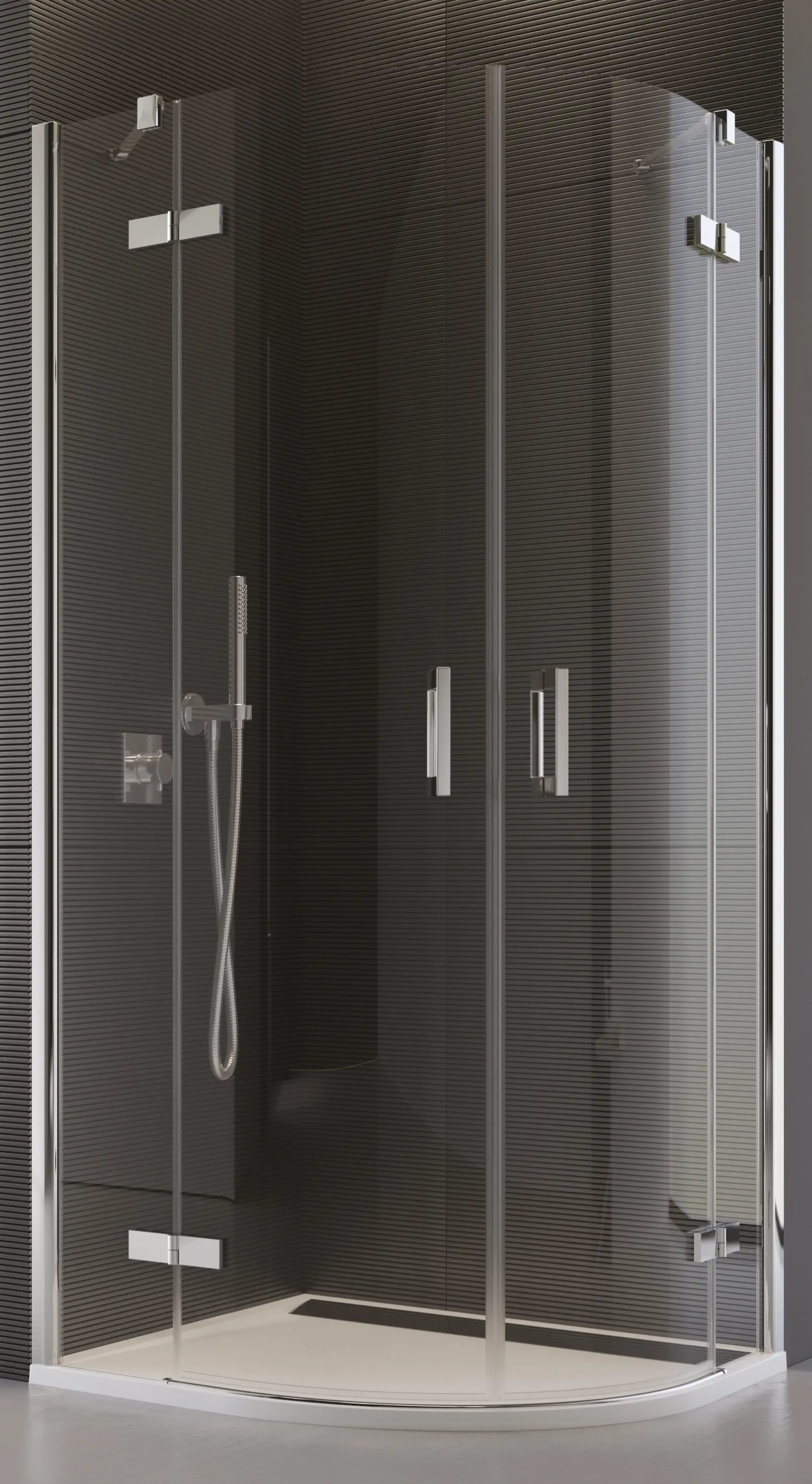 SanSwiss PU4P 55 090 10 07 Sprchový kout čtvrtkruhový 90 cm, chrom/sklo