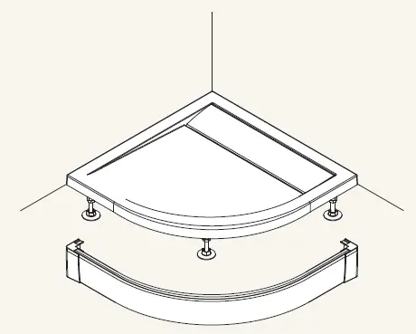 SanSwiss PWIR 55 090 04 Přední panel hliníkový pro čtvrtkruhovou vaničku 90×90 cm- bílý