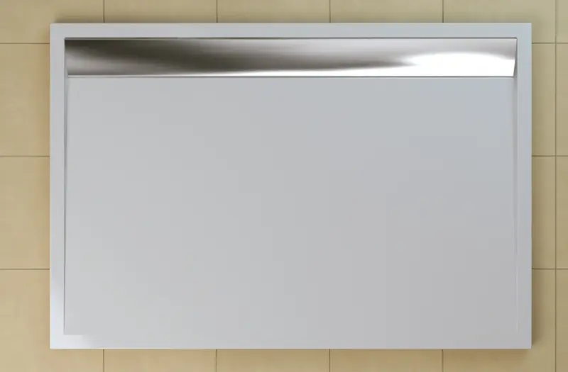 SanSwiss WIA 90 150 50 04 Sprchová vanička obdélníková 90×150 cm bílá, kryt aluchromový, skládá se z WIA 90 150 04 a BWI 150 50 04