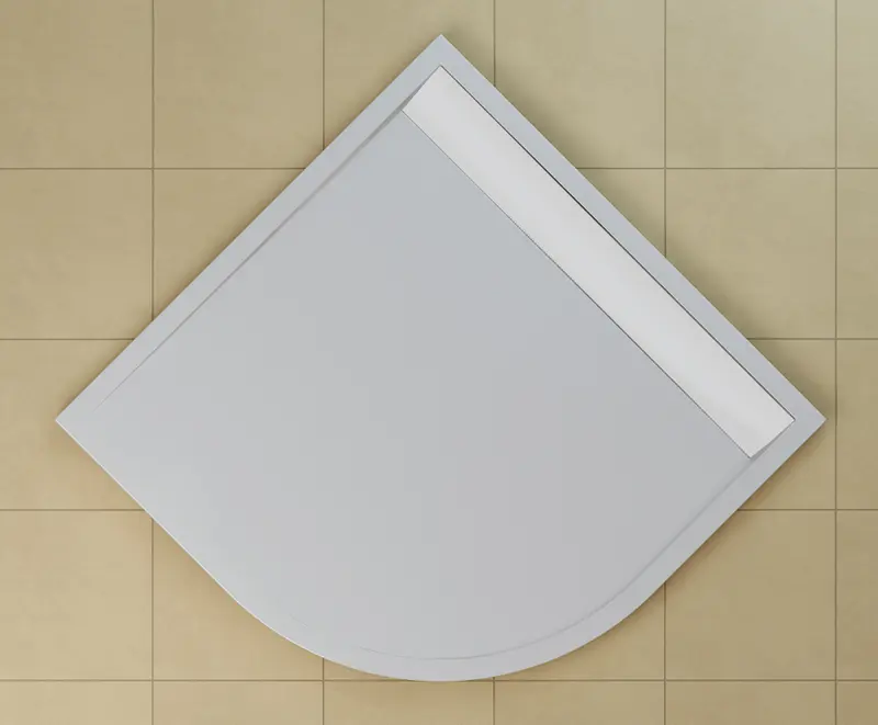 SanSwiss WIR 55 090 04 04 Sprchová vanička čtvrtkruhová 90×90 cm bílá, kryt bílý, skládá se z WIR 55 090 04 a BWI 090 04 04