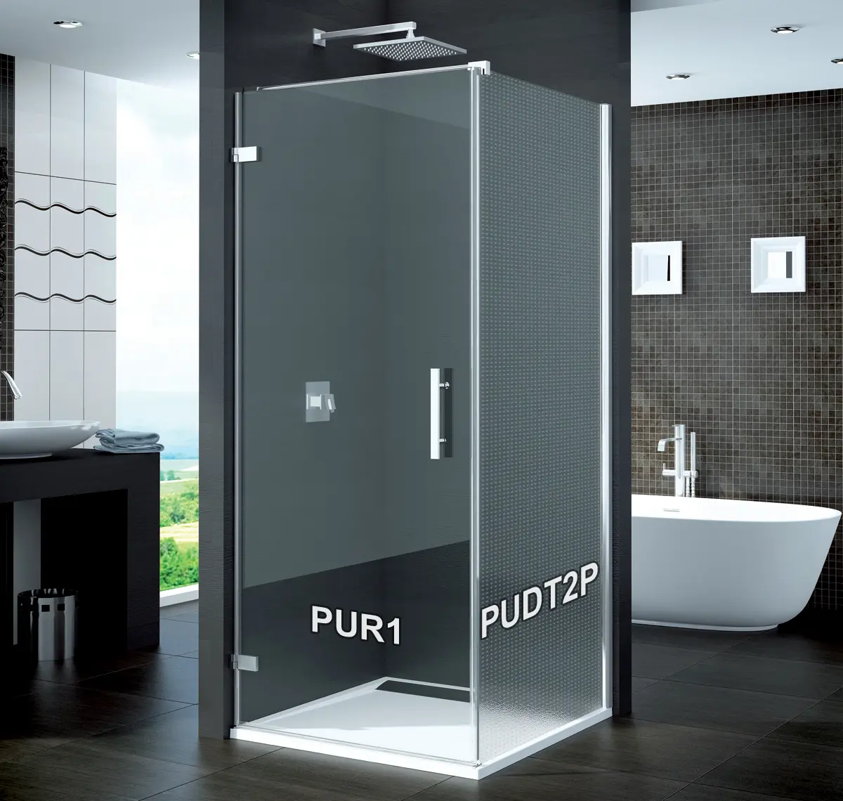 SanSwiss PUDT2P 080 10 30 Boční stěna sprchová 80 cm, chrom/mastercarré
