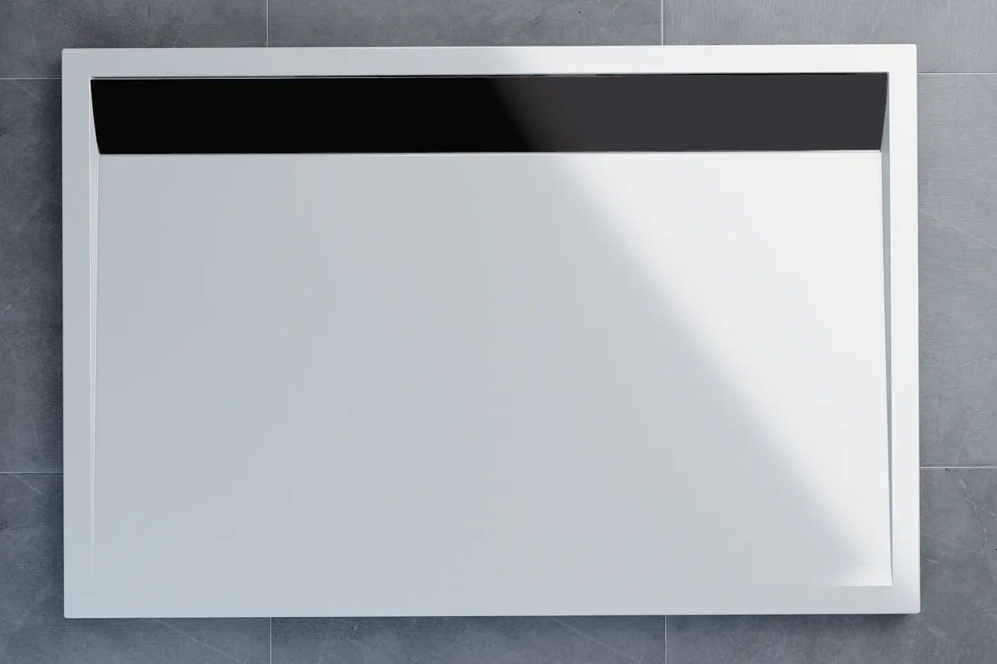 SanSwiss WIA 80 090 06 04 Sprchová vanička obdélníková 80×90 cm bílá, kryt černý matný, skládá se z WIA 80 090 04 a BWI 090 06 04