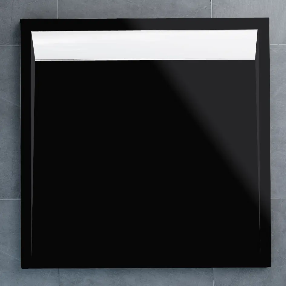 SanSwiss WIQ 090 04 154 Sprchová vanička čtvercová 90×90 cm černá, kryt bílý, skládá se z WIQ 090 154 a BWI 090 04 154
