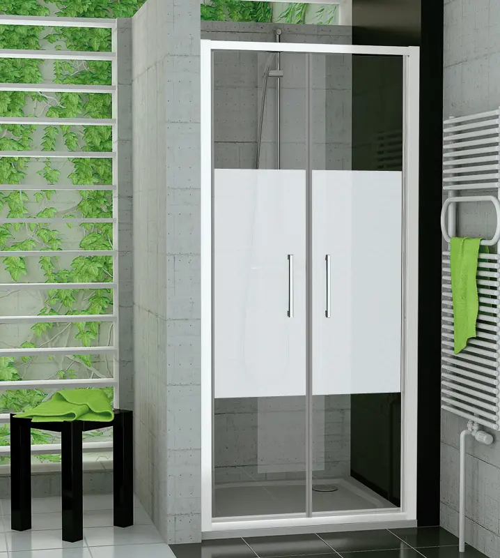 SanSwiss TOPP2 0900 04 51 Dvoukřídlé dveře 90 cm, bílá/linie
