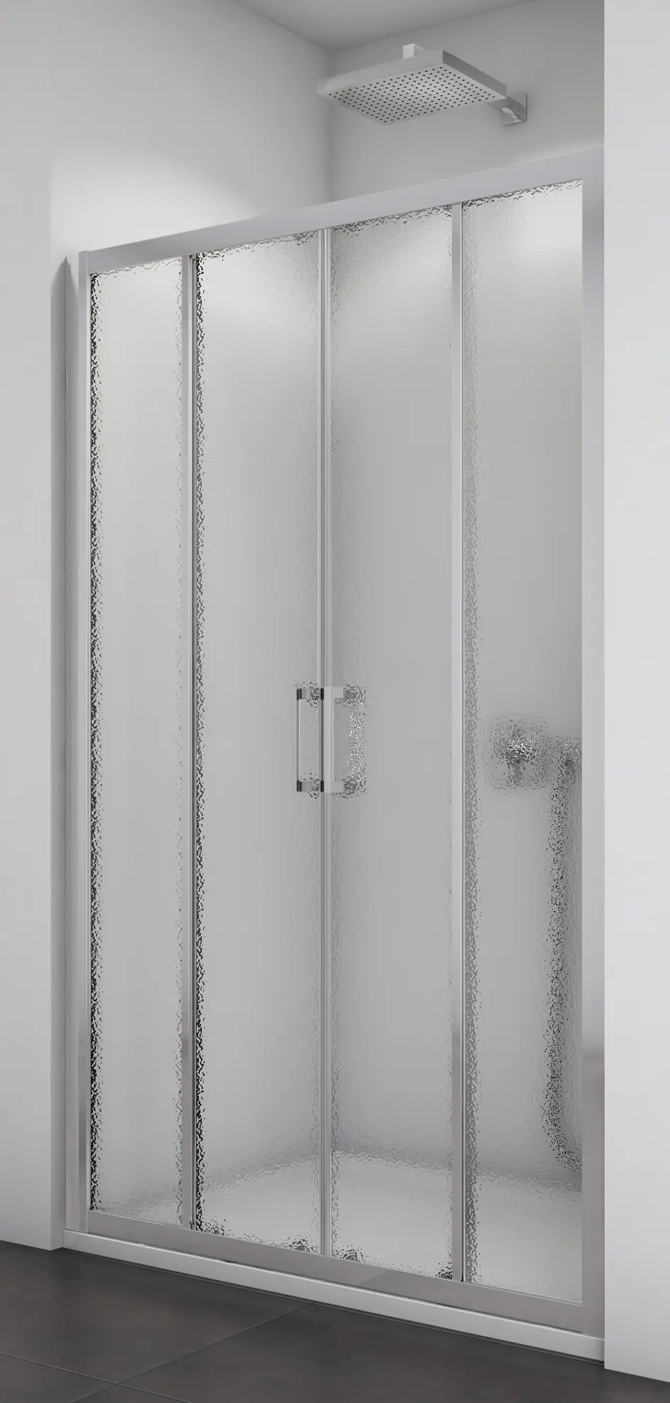 SanSwiss TOPS4 1400 01 22 Sprchové dveře dvoudílné 140 cm, matný elox/durlux
