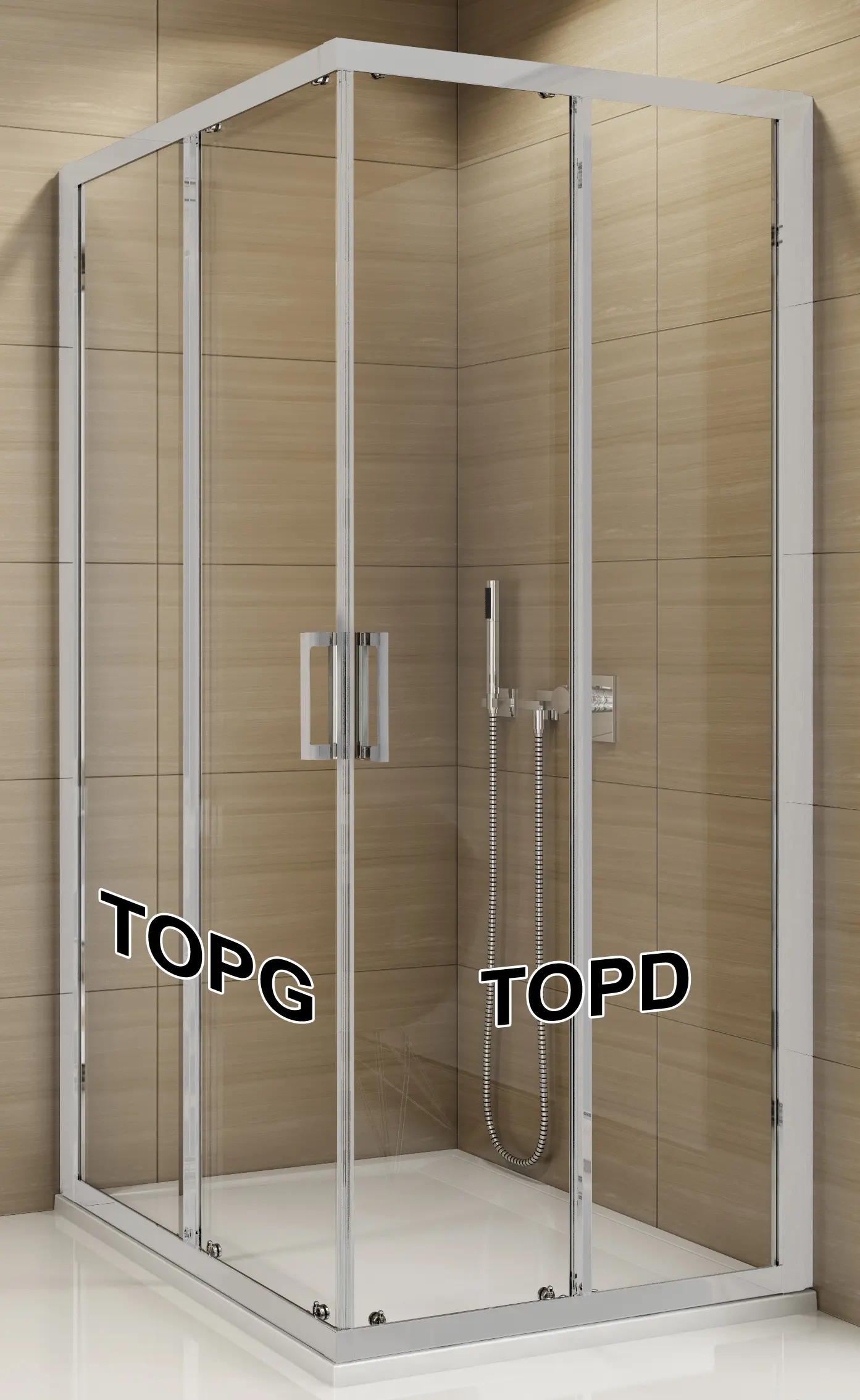 SanSwiss TOPG 0800 01 07 Levý díl sprchového koutu 80 cm, matný elox/sklo