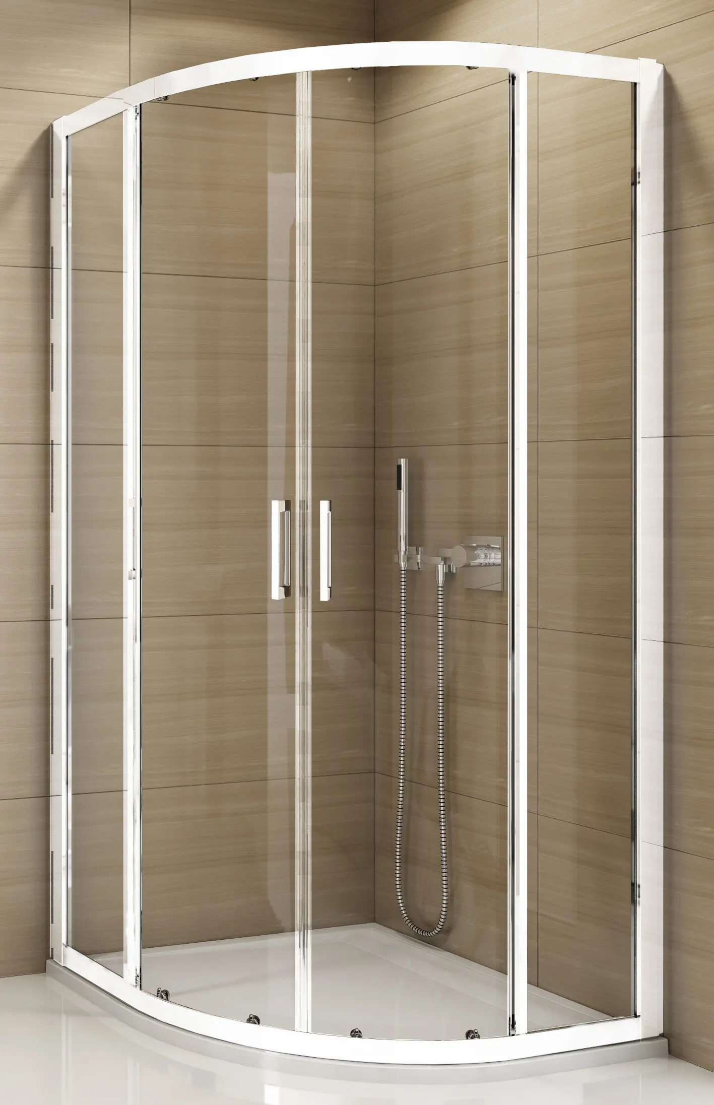 SanSwiss TOPR 55 080 04 07 Sprchový kout čtvrtkruhový 80×80 cm, bílá/sklo