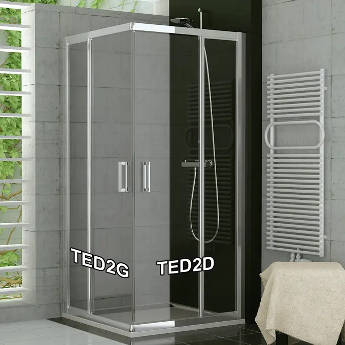 SanSwiss TED2G 1000 50 07 Levý díl sprchového koutu 100 cm, aluchrom/sklo