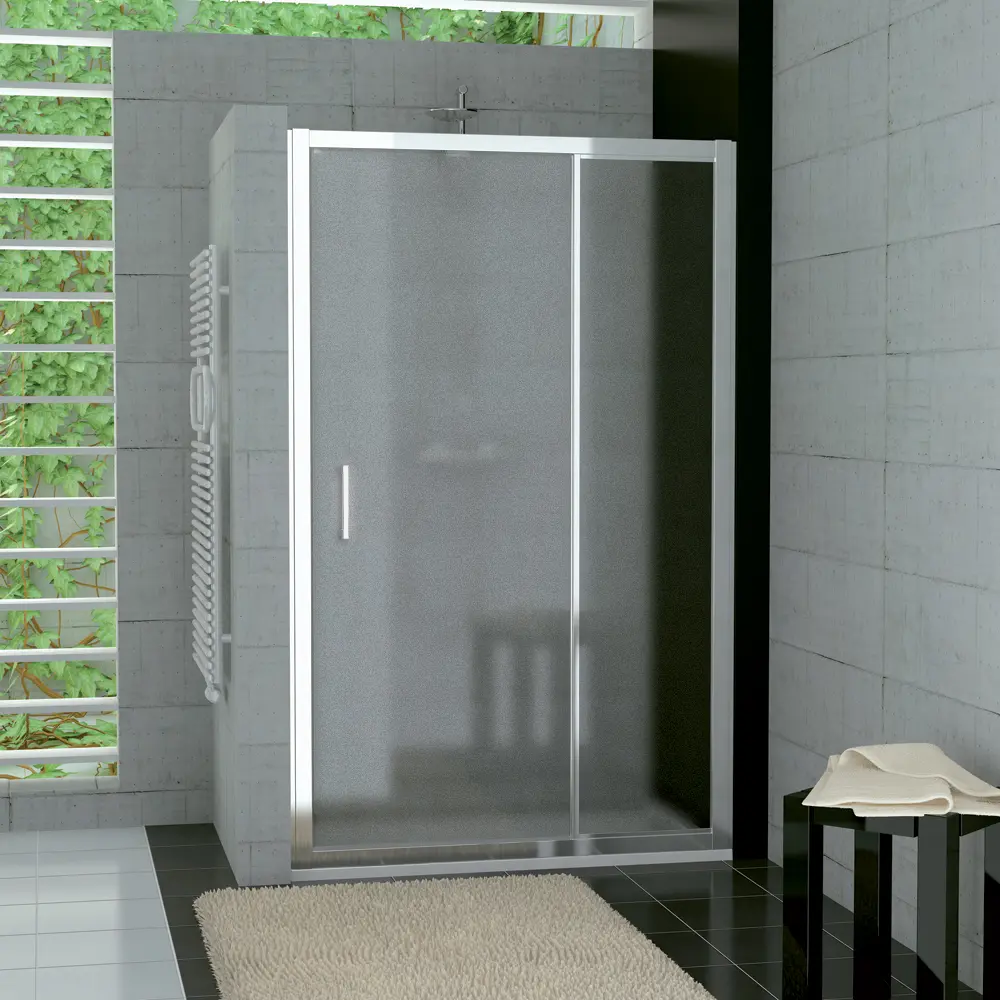 SanSwiss TED 0900 50 22 Jednokřídlé dveře s pevnou stěnou v rovině 90 cm, aluchrom/durlux