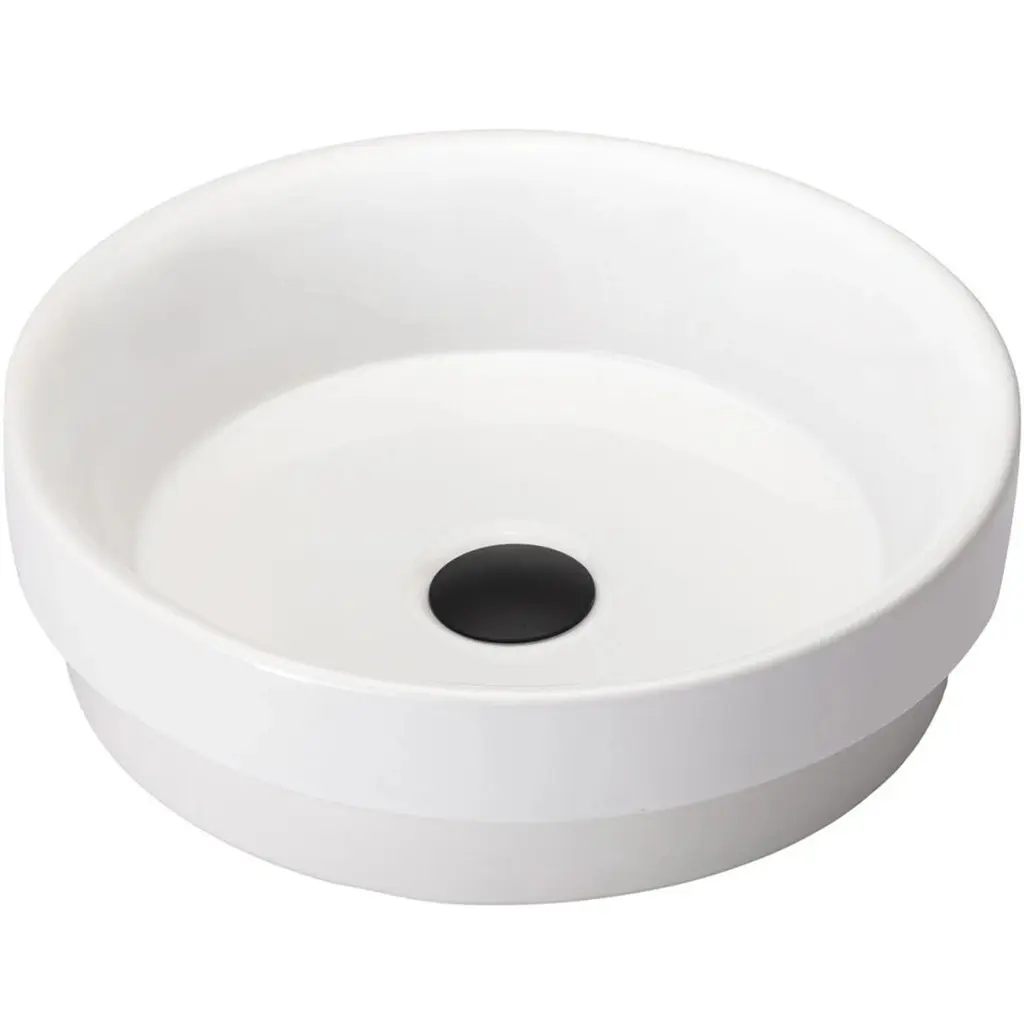 Umyvadlo keramické Sonora - polozápustné a na desku - bílá lesklá - ⌀ 40 cm