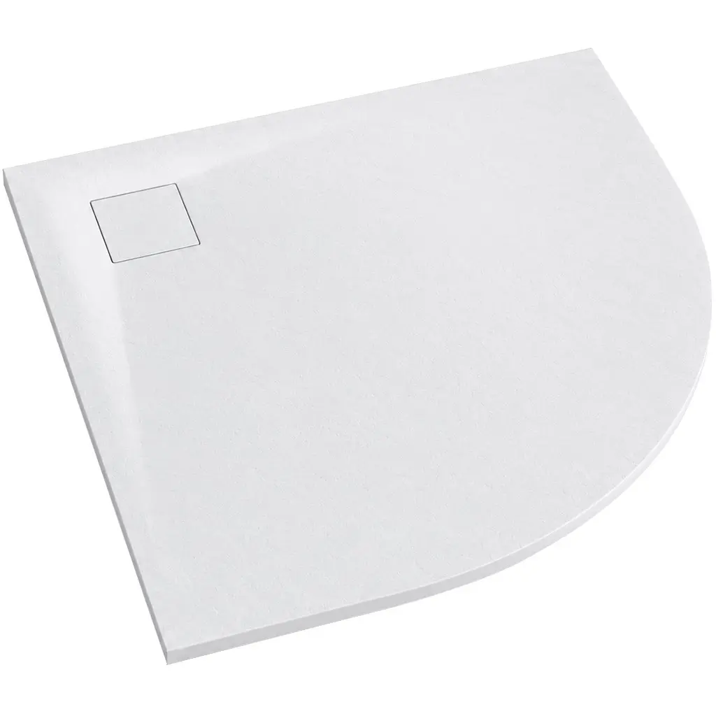 Sprchová vanička čtvrtkruhová Quarto - SMC/minerální kompozit - strukturovaná bílá matná - 80x80x3 cm