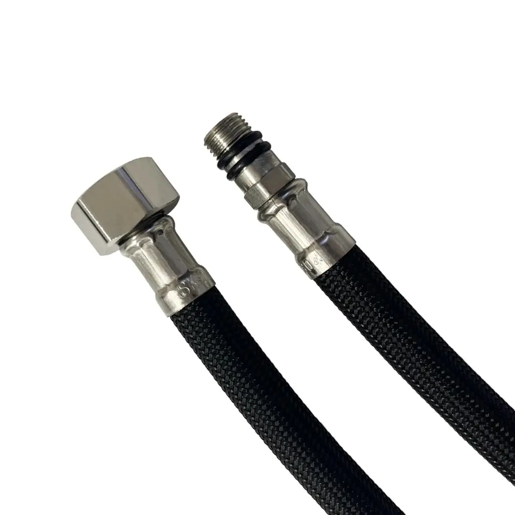 Flexibilní připojovací hadice stojánkové baterie M10x3/8" - černá - 80 cm - 2ks
