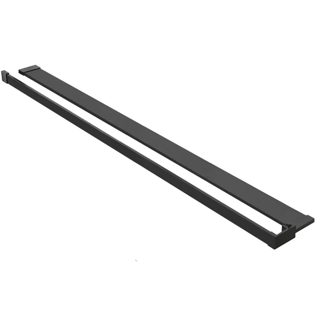 Polička/držák na ručníky pro sprchovou zástěnu Walk-In - 8-10 mm - černá matná - 30 až 160 cm