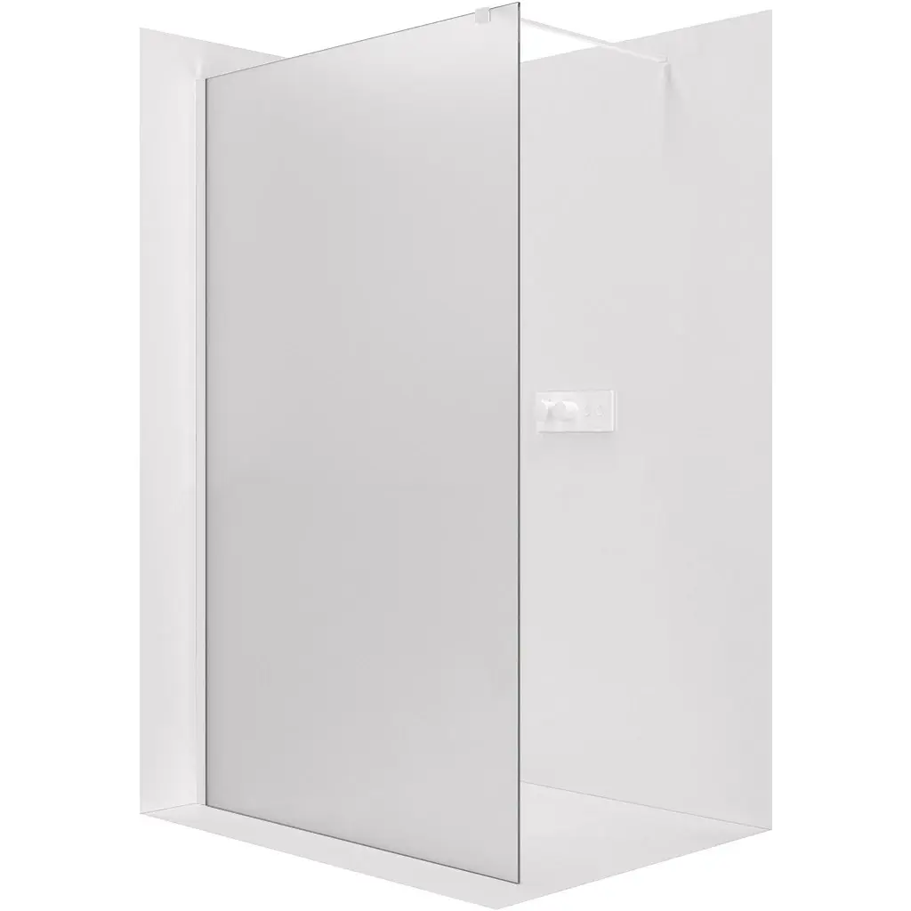Sprchová zástěna Walk-in Onyx Cube L/P - 8 mm - hranatá vzpěra - bílá matná, mléčné sklo - 60x200 cm