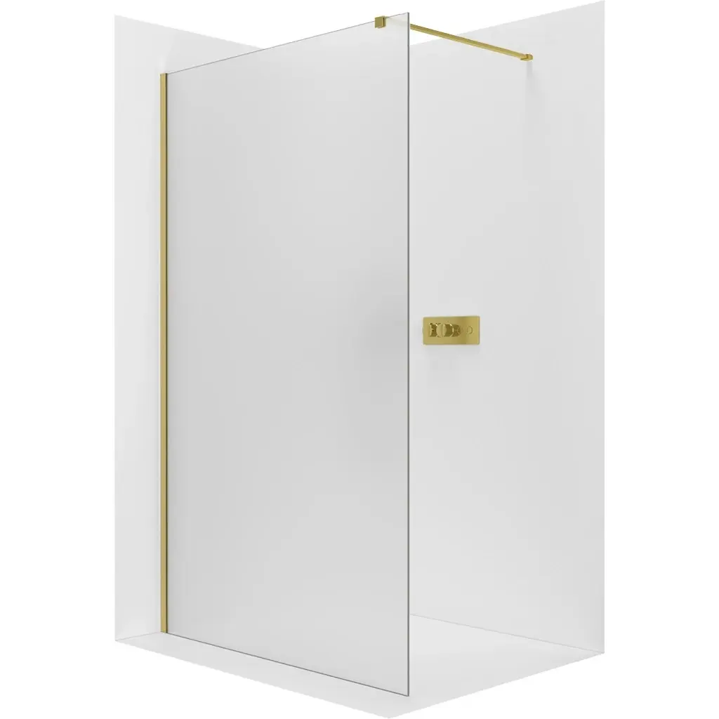 CERANO Sprchová zástěna Walk-in Onyx Cube L/P 8 mm hranatá vzpěra zlatá, mléčné sklo 60x200  CER-8050BD540