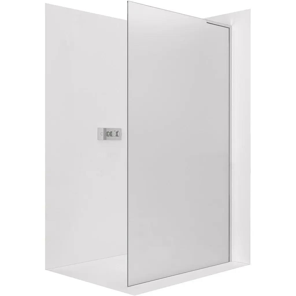 CERANO Sprchová zástěna Walk-in Onyx L-pravá vzpěra 8 mm chrom, mléčné sklo 100x200  CER-8050BD1044