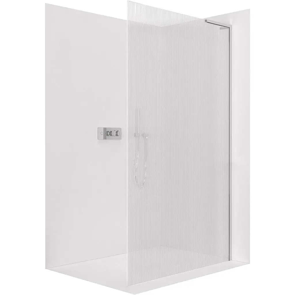 Sprchová zástěna Walk-in Onyx L-pravá vzpěra - 8 mm - chrom, rýhované sklo - 110x200 cm