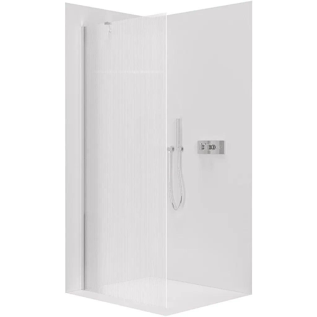 Sprchová zástěna Walk-in Onyx Y L/P - 8 mm - chrom, rýhované sklo - 150x200 cm
