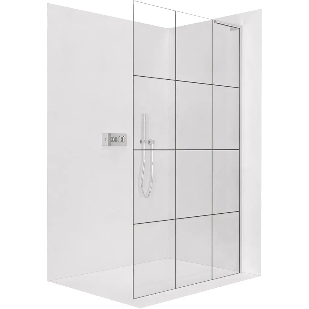 Sprchová zástěna Walk-in Onyx L-pravá vzpěra - 8 mm - chrom, industriální sklo - 120x200 cm
