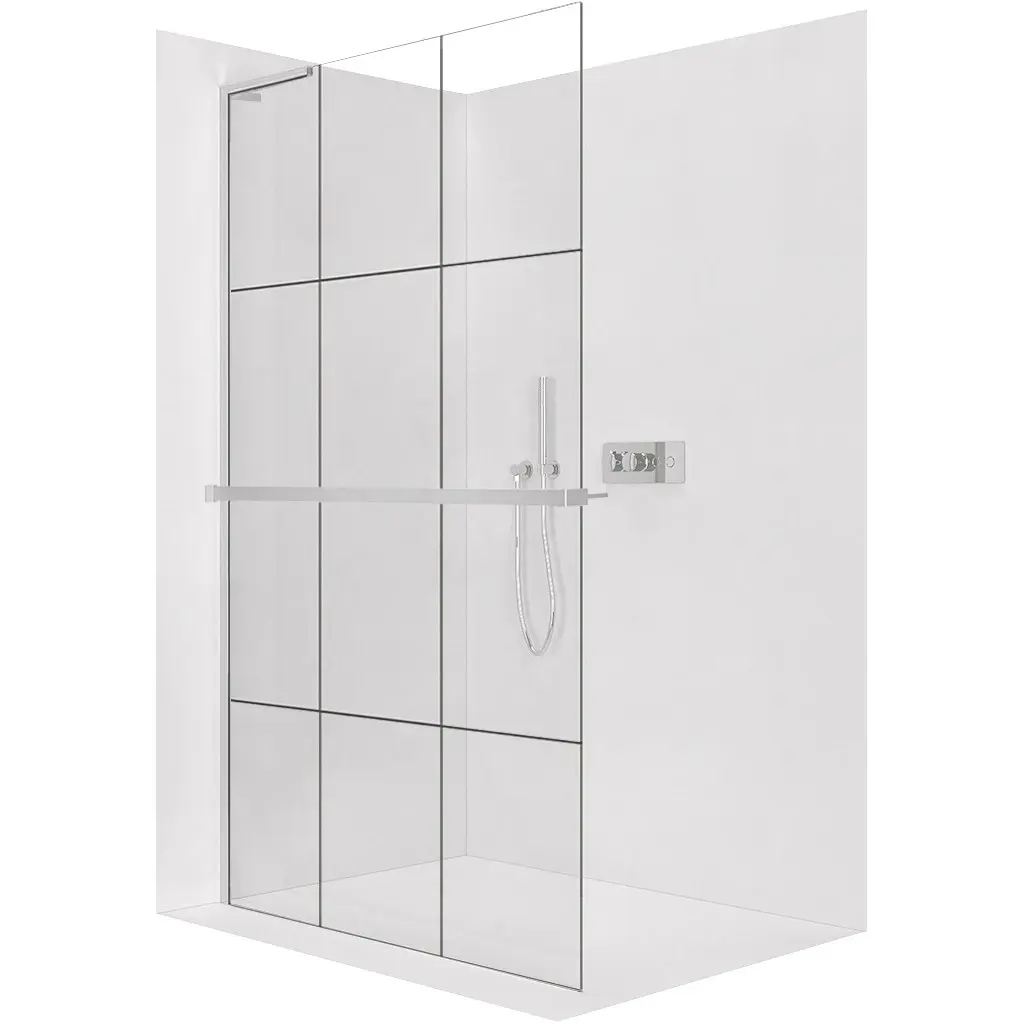 CERANO Sprchová zástěna Walk-in Onyx L-levá vzpěra 8 mm + polička/držák na ručníky chrom, industriální sklo 120x200  CER-8050BD1363