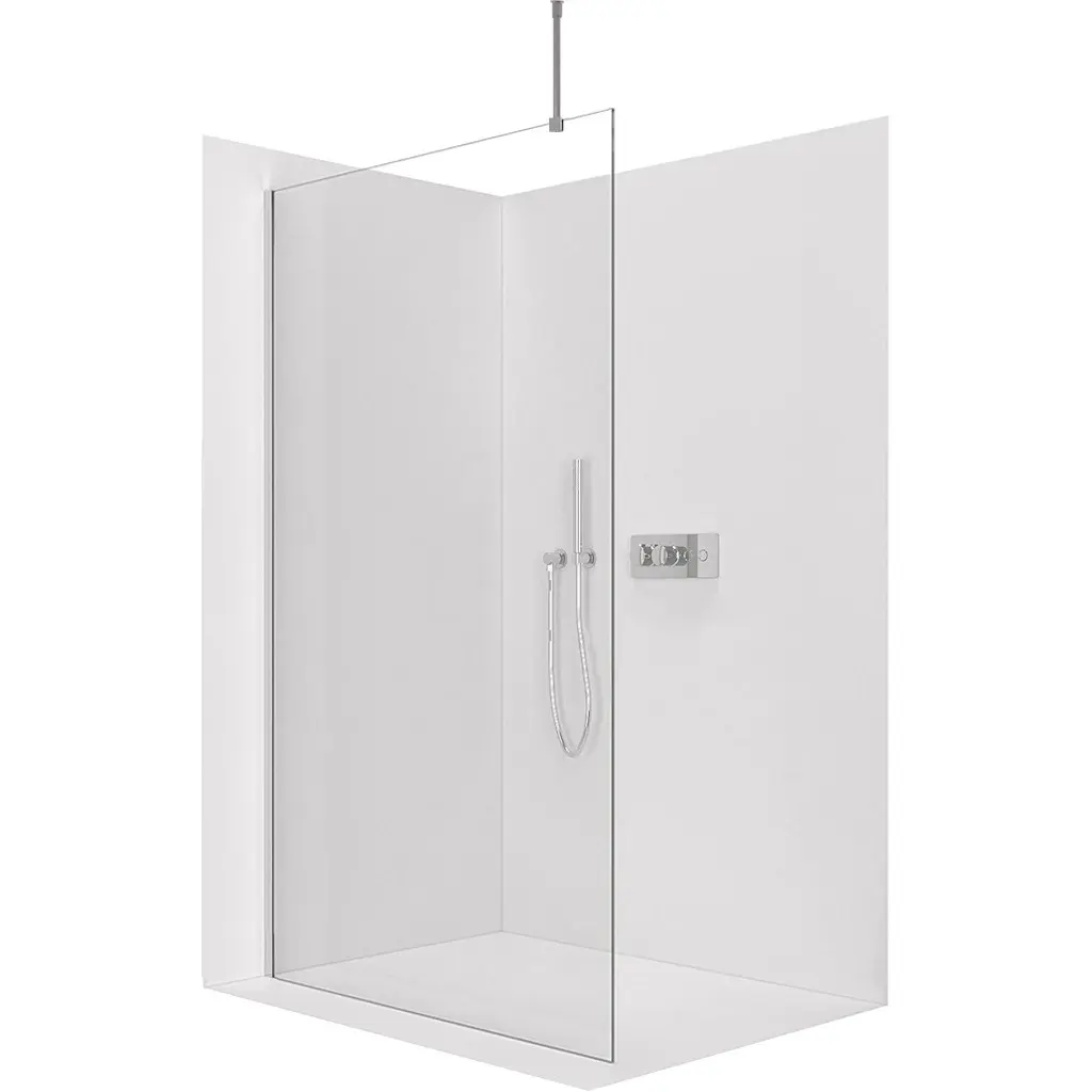 Sprchová zástěna Walk-in Onyx Top Round L/P - 8 mm - kulatá vzpěra - chrom, transparentní sklo - 110x200 cm