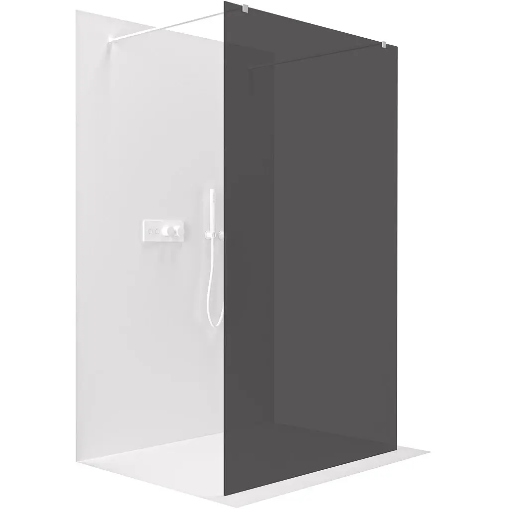 Sprchová zástěna Walk-in Onyx Duo L/P - 8 mm - hranatá vzpěra - bílá matná, grafitové sklo - 160x200 cm