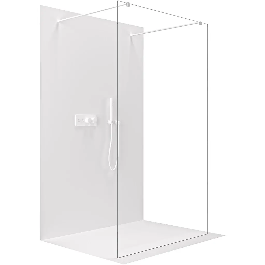 Sprchová zástěna Walk-in Onyx Duo L/P - 8 mm - hranatá vzpěra - bílá matná, transparentní sklo - 100x200 cm