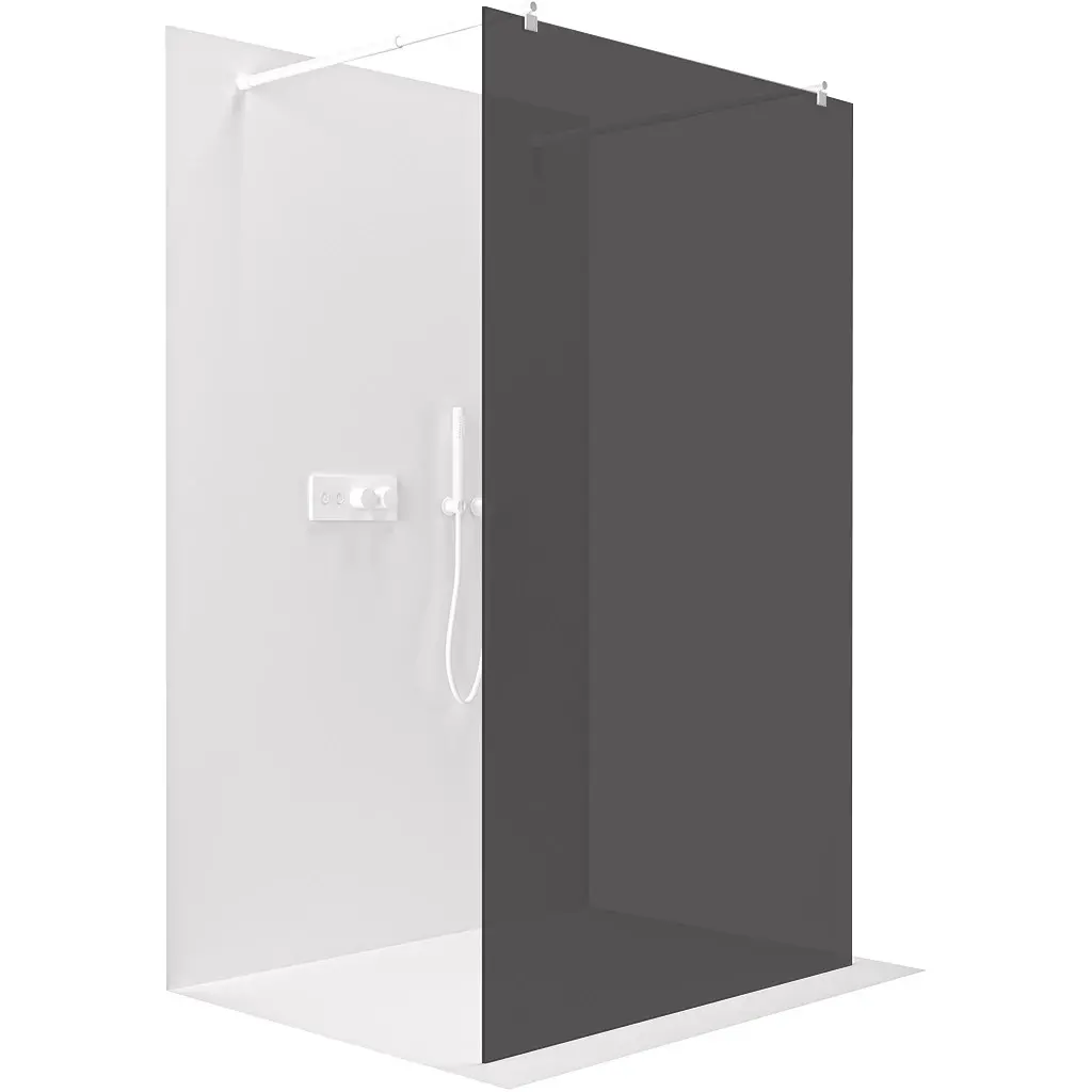 Sprchová zástěna Walk-in Onyx Duo L/P - 8 mm - kulatá vzpěra - bílá matná, grafitové sklo - 130x200 cm